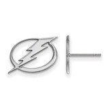 Image of Sterling Silver Rhodium-plated NHL LogoArt Tampa Bay Lightning Small Post Earrings