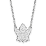 Image of 10k White Gold NHL LogoArt Toronto Maple Leafs Large Pendant 18 inch Necklace