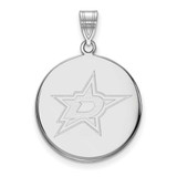 Image of 10k White Gold NHL LogoArt Dallas Stars Large Disc Pendant