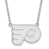 Image of 10k White Gold NHL LogoArt Philadelphia Flyers Large Pendant 18 inch Necklace