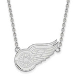 Image of 14k White Gold NHL LogoArt Detroit Red Wings Large Pendant 18 inch Necklace