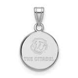 Image of Sterling Silver Rhodium-plated LogoArt The Citadel Small Pendant