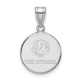 Image of Sterling Silver Rhodium-plated LogoArt The Citadel Medium Pendant