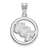 Image of Sterling Silver Rhodium-plated LogoArt University of Central Florida U-C-F Medium Circle Pendant