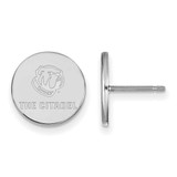Image of Sterling Silver Rhodium-plated LogoArt The Citadel XS Post Earrings