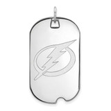 Image of 14k White Gold NHL LogoArt Tampa Bay Lightning Large Dog Tag Pendant