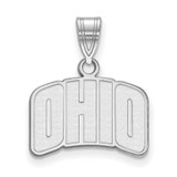 Image of Sterling Silver Rhodium-plated LogoArt Ohio University Letters Spelled Out Small Pendant