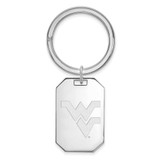 Image of Sterling Silver Rhodium-plated LogoArt West Virginia University Key Chain