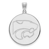 Image of 14k White Gold LogoArt Kansas State University Wildcat Extra Large Disc Pendant