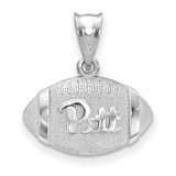 Image of Sterling Silver Rhodium-plated LogoArt University of Pittsburgh Domed Football Pendant