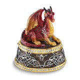 Image of Luxury Giftware Bejeweled KAI Red Dragon Trinket Box with Matching 18 inch Necklace (Gifts)