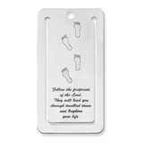 Image of Sterling Silver Rhodium-plated Footprints Poem Bookmark with Tassel