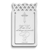 Image of Sterling Silver Rhodium-plated Cross with Mark 10:27 Verse Bookmark with Tassel