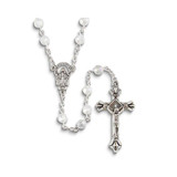 Image of Clear Glass Beaded 20in Silver-tone Rosary (Gifts)