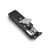 Image of Stainless Flask and Cigar Case with Cutter In Black Leather Case (Gifts)