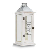 Image of BEAUTIFUL SOUL Memorial Sentiment LED Candle White Metal Lantern (Gifts)