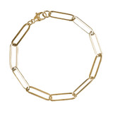 Image of 8" Gold-plated Sterling Silver Large Paperclip Chain Charm Bracelet by Rembrandt