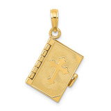 Image of 14K Yellow Gold 3D Lords Prayer Bible Pendant