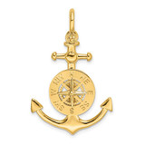 Image of 10K Yellow Gold 3-D Small Anchor w/ Nautical Compass Pendant
