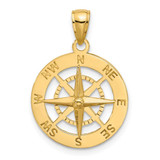 Image of 10K Yellow Gold Nautical Compass Pendant