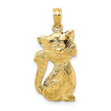 Image of 14K Yellow Gold Sitting Cat Pendant K6584