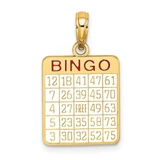 Image of 14K Yellow Gold w/ Enamel Bingo Card Pendant