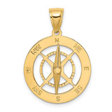 Image of 14K Yellow Gold Nautical Compass with Moveable Needle Pendant