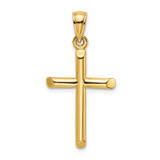 Image of 14K Yellow Gold Polished Cylinder Cross Pendant K8395