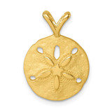 Image of Sterling Silver Rhodium-plated Gold-tone Polished and Brushed Sand Dollar Pendant