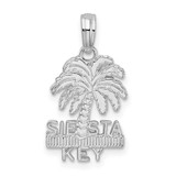 Image of De-Ani Sterling Silver Rhodium-Plated Polished and Textured Siesta Key Palm Tree Pendant