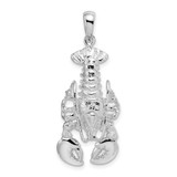 Image of De-Ani Sterling Silver Rhodium-Plated Polished Moveable Lobster Pendant