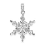 Image of De-Ani Sterling Silver Rhodium-Plated Polished Snowflake Pendant