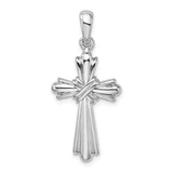 Image of De-Ani Sterling Silver Rhodium-Plated with X-Center Budded Cross Pendant