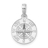 Image of De-Ani Sterling Silver Rhodium-Plated Polished Mini Compass Pendant