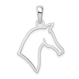 Image of De-Ani Sterling Silver Rhodium-Plated Polished Cut-Out Horse Head Pendant