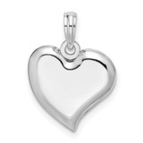 Image of De-Ani Sterling Silver Rhodium-Plated Polished Teardrop Heart Pendant