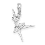 Image of De-Ani Sterling Silver Rhodium-Plated Polished Small Ballerina Pendant