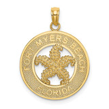 Image of 14K Yellow Gold FT. MYERS BEACH FLORIDA w/ Starfish Pendant