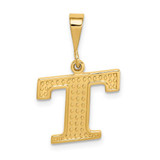 Image of 10K Yellow Gold Textured Initial T Pendant