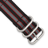 Image of DeBeer 18mm Black w/Grey Stripe Two Piece Nylon Strap w/ Quick Release Spring Bar