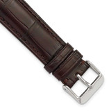 Image of DeBeer 18mm Genuine Alligator Matte Brown Silver-tone Buckle Watch Band