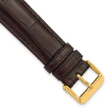 Image of DeBeer 18mm Genuine Alligator Matte Brown Gold-tone Buckle Watch Band