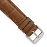 Image of DeBeer 20mm Genuine Alligator Matte Havana Silver-tone Buckle Watch Band