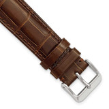 Image of DeBeer 19mm Genuine Alligator Havana Chrono Silver-tone Buckle Watch Band