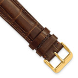 Image of DeBeer 24mm Genuine Alligator Havana Chrono Gold-tone Buckle Watch Band