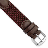 Image of DeBeer 16mm Brown Army Style Nylon/Leather Steel Buckle Watch Band