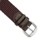 Image of DeBeer 19mm Brown Army Style Nylon/Leather Steel Buckle Watch Band