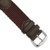 Image of DeBeer 20mm Brown Army Style Nylon/Leather Steel Buckle Watch Band