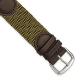 Image of DeBeer 19mm Olive Army Style Nylon/Leather Steel Buckle Watch Band