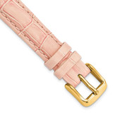 Image of DeBeer 14mm Pink Crocodile-Style Grain Chrono Gold-tone Buckle Watch Band